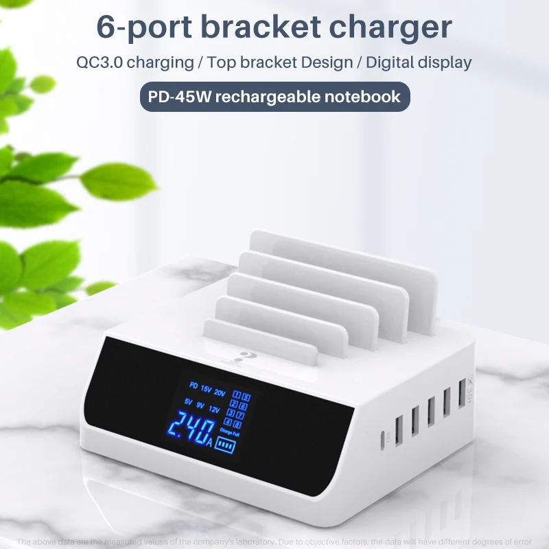 100w quick charge 3 0 usb charger with bracket tablet notebook pc phone charger adapter hub pd fast charger for iphone samsung free global shipping