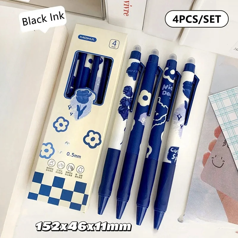 Ручки gel effazables Kawaii mignons черная черта шлейф ST эстетические аксессуары для школы 4