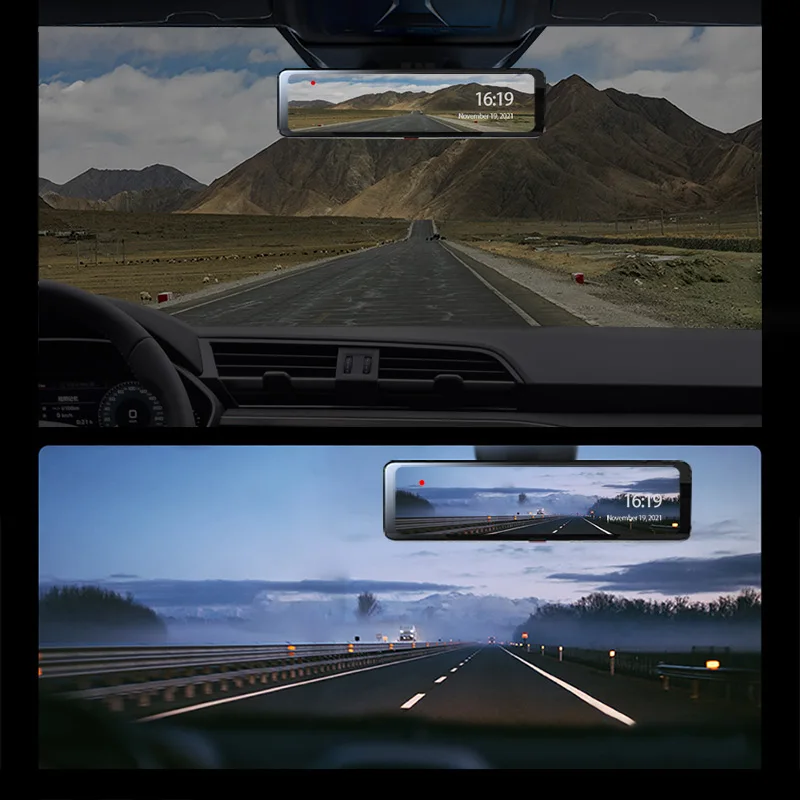 4K UHD  Dash Cam Rear 2k Dual Lens 12'' View Mirror Car Dvr Camera Gps Wifi Video Loop Recording Super Night Vision images - 6