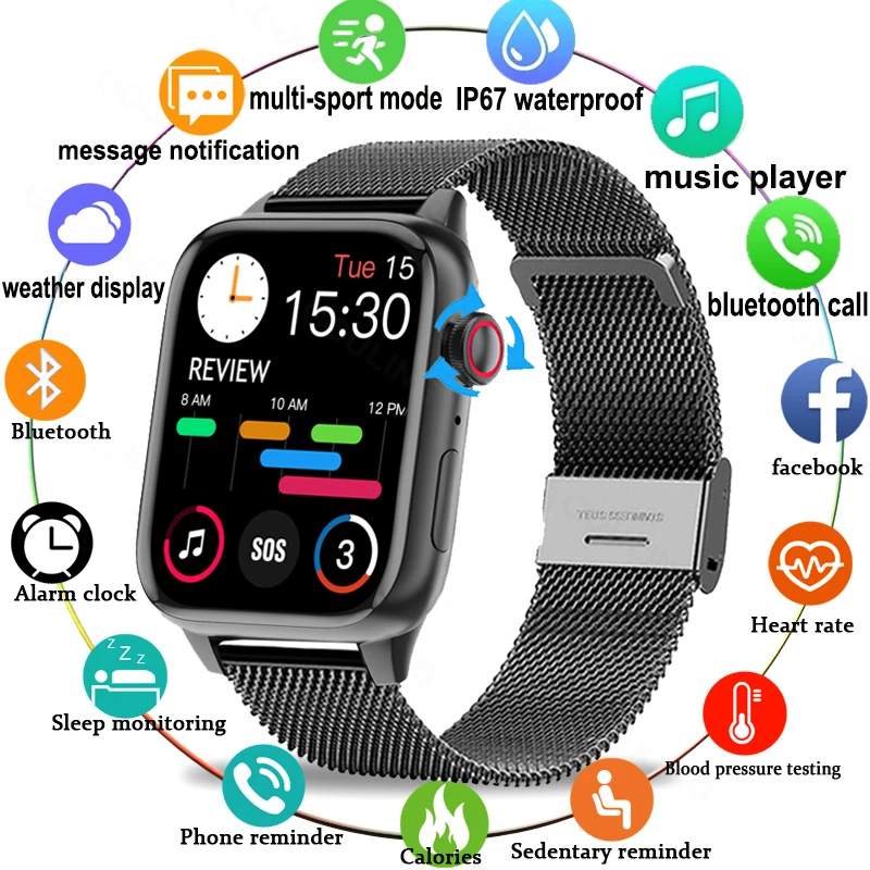 

Смарт-часы XIAOMI с Bluetooth, трекером и поворотной кнопкой