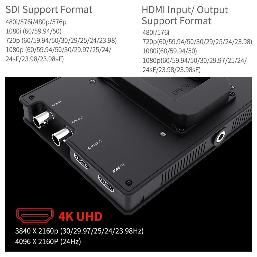 Feelworld FW703 7-дюймовый 3G-SDI 4K HDMI-монитор IPS 1920x1200 Full HD-камера Полевой монитор с функцией