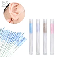 zs 60pcslot portable disposable ear hole cleaning line 10cm disposable ears holes anti blocking cleaner tool kit piercing wires