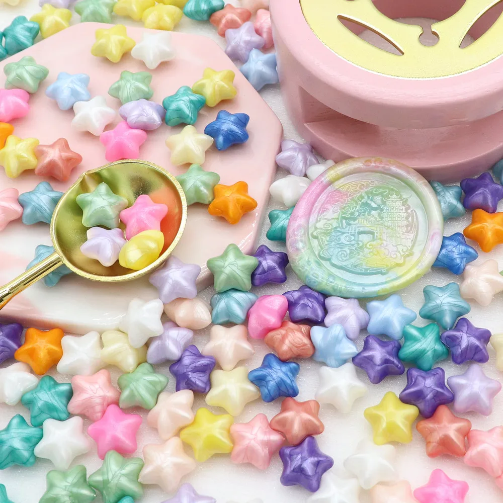 500шт. Случайный набор цветов Пчелиный воск-пломба для писем с семенами подсолнуха/ след лапы кота/ цветок/ светящийся в темноте/ звезды подарочная обертка для свадебных приглашений.