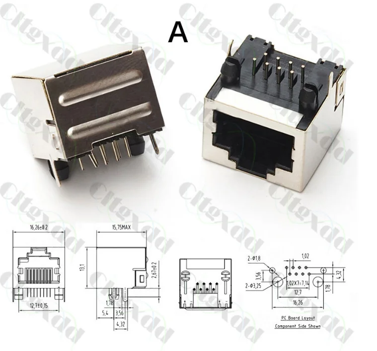 

1 шт./лот пластиковый металлический RJ45 RJ49 сетевой разъем 8 Pin PCB SMT/горизонтальная/вертикальная плата гнездовой разъем 8P8C 10P8C