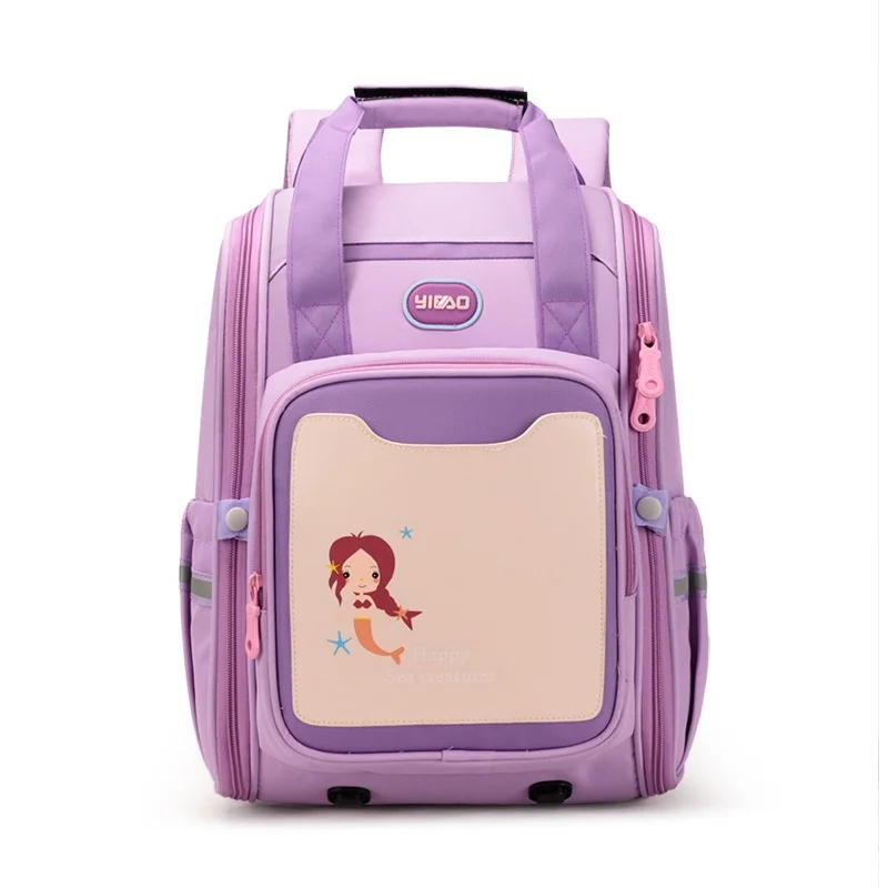 New Primary Students Children British Style Cute Cartoon Dinosaur Mermaid Backpacks Girl Boy Simple Large Schoolbags for Travel