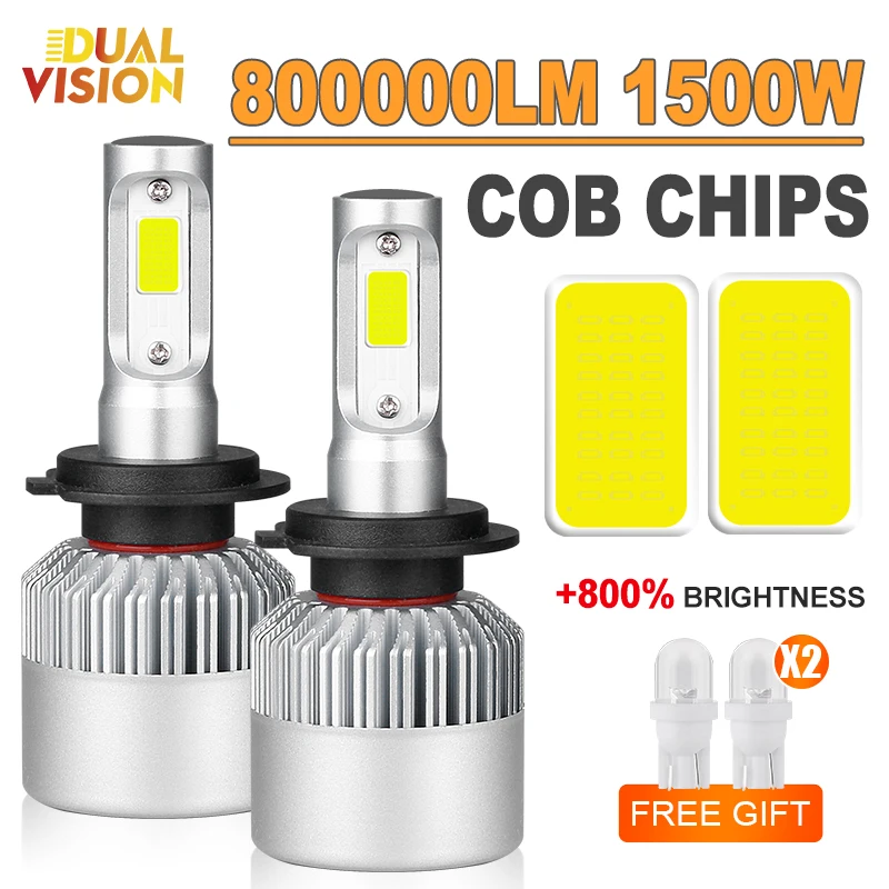 Dualvision H4 Led Canbus Автомобильные фары Лампы H1 Светодиодная лампа H13 HB3 9005 HB4 9006 5202