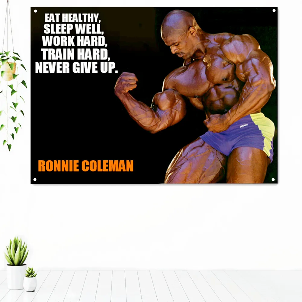 

EAT HEALTHY, SLEEP WELL, WORK HARD, TRAN HARD, NEVER GIVE UP. Poster Wall Art Fitness Exercise Banner Flag Tapestry Gym Decor