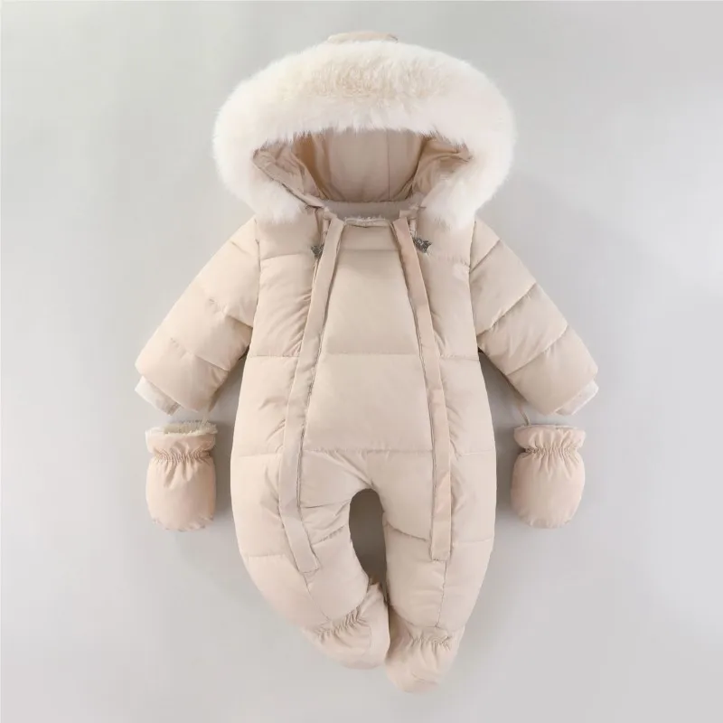 2024 зимние комбинезоны для маленьких девочек плюшевые хлопковые стеганые с
