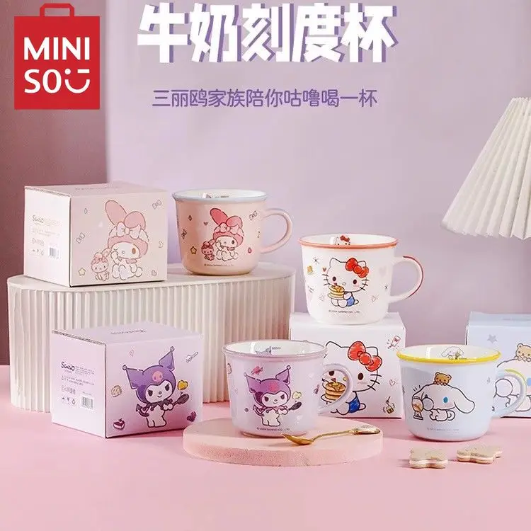 Sanrio мультфильм kuromi 340 мл керамическая кружка домашняя для молока милая
