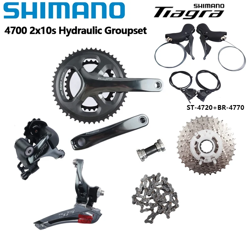 Гидравлический комплект Shimano Tiagra 4700 4720 2x10s 165/170/172 5/175 мм шатуны ST-4720 BR-4770 HG500