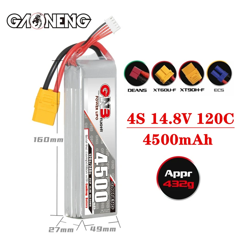 

Max 240C GNB 4S 14.8V 4500mAh LiPo Battery RC Truck RC Helicopter MultiCopter RC Boat RC Hobbies 120C 14.8V Battery