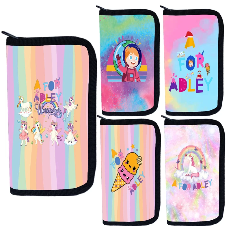 A for Adley Wallet Ice Cream Figure Long Wallet Unicorn Travel ID Credit Card Passport Holder Packet Purse Pouch Coin Bags