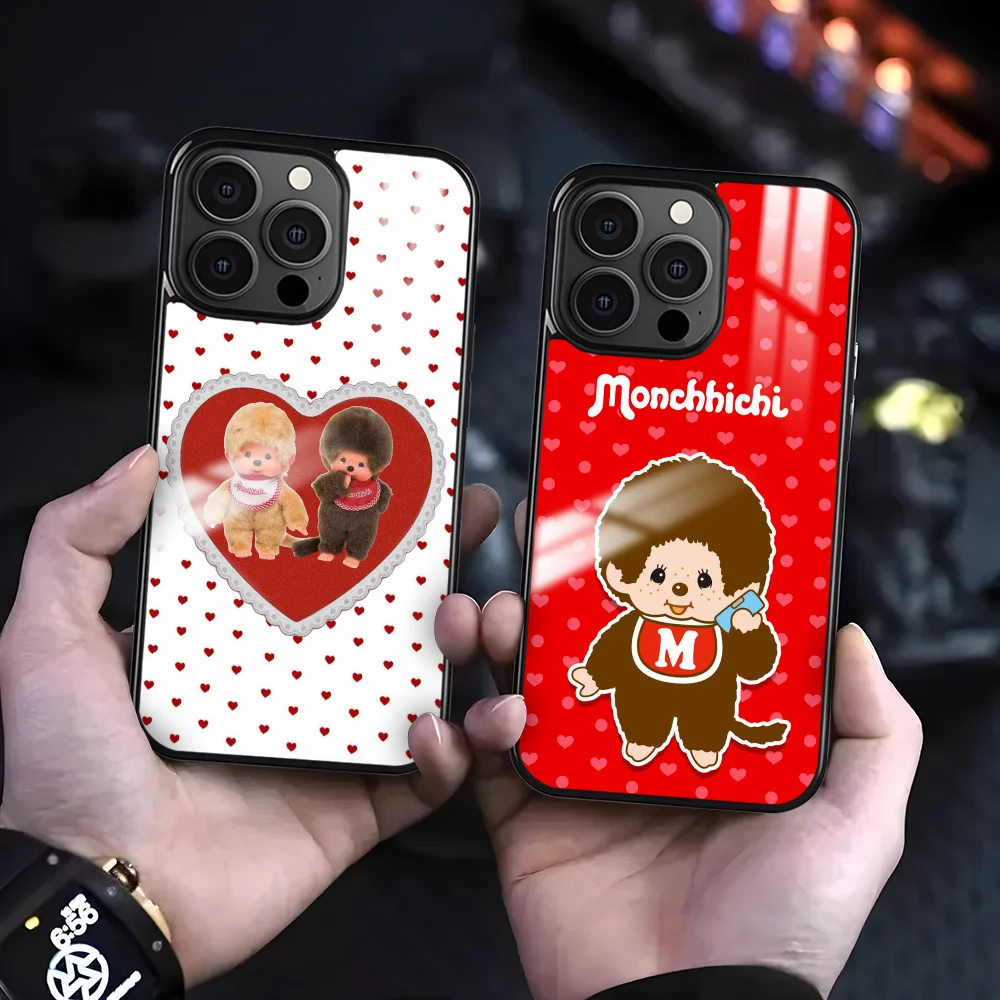 Милый мультяшный чехол для телефона M-Monchhichi iPhone 16 14 13 12 11 Pro Max Plus мини-магнитный