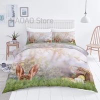 easter eggs bunny quilt cover cute rabbit queen full twin double single size bedding set for kids teen 240x220 home textiles