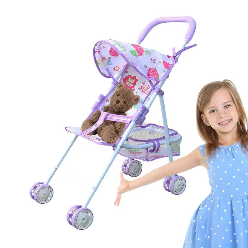 

Play Stroller Kids Stroller Play House Toy Inspire Creativity And Imagination Good Looking And Comfortable Handle Grip For Bear