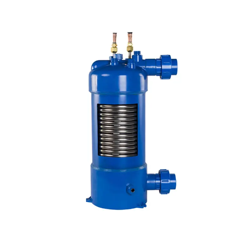 

Titanium tube shell heat exchanger for swimming pool