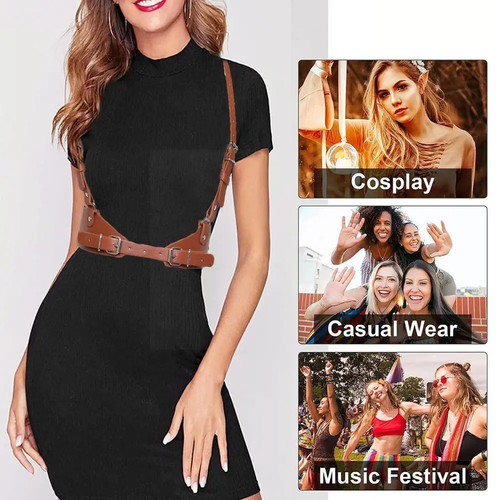 

Fashion Women's Sexy Nightclub Dj Straps Faux Leather Female Belt Belt One-piece Belt Wide Style Hundred Matching Accessori N1w6