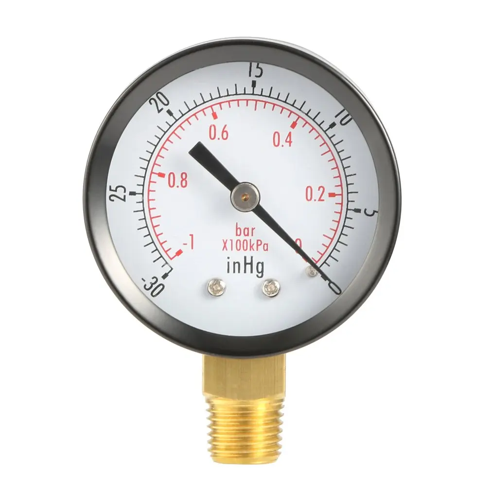 Вакуумный манометр с двумя циферблатами 1/4 дюйма NPT -30HG/60PSI |
