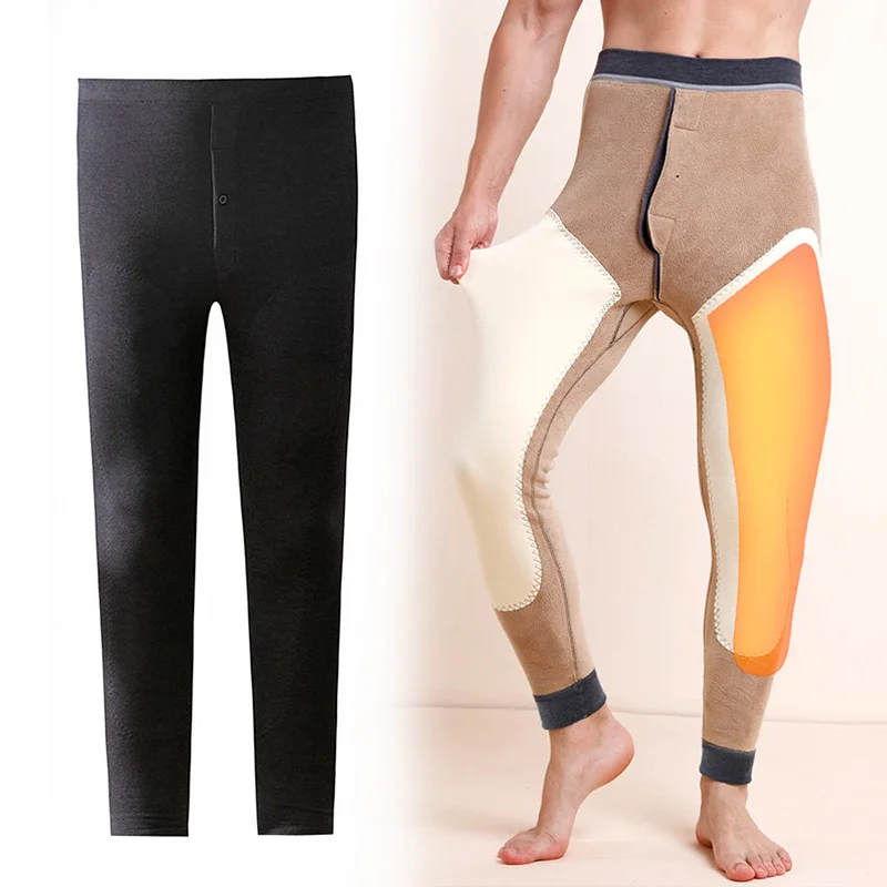 

Эластичные леггинсы из верблюжьей шерсти, мужские термобрюки, зимнее нижнее белье, Стрейчевые теплые хлопковые брюки, плюшевые плотные брюки с хлопковой подкладкой