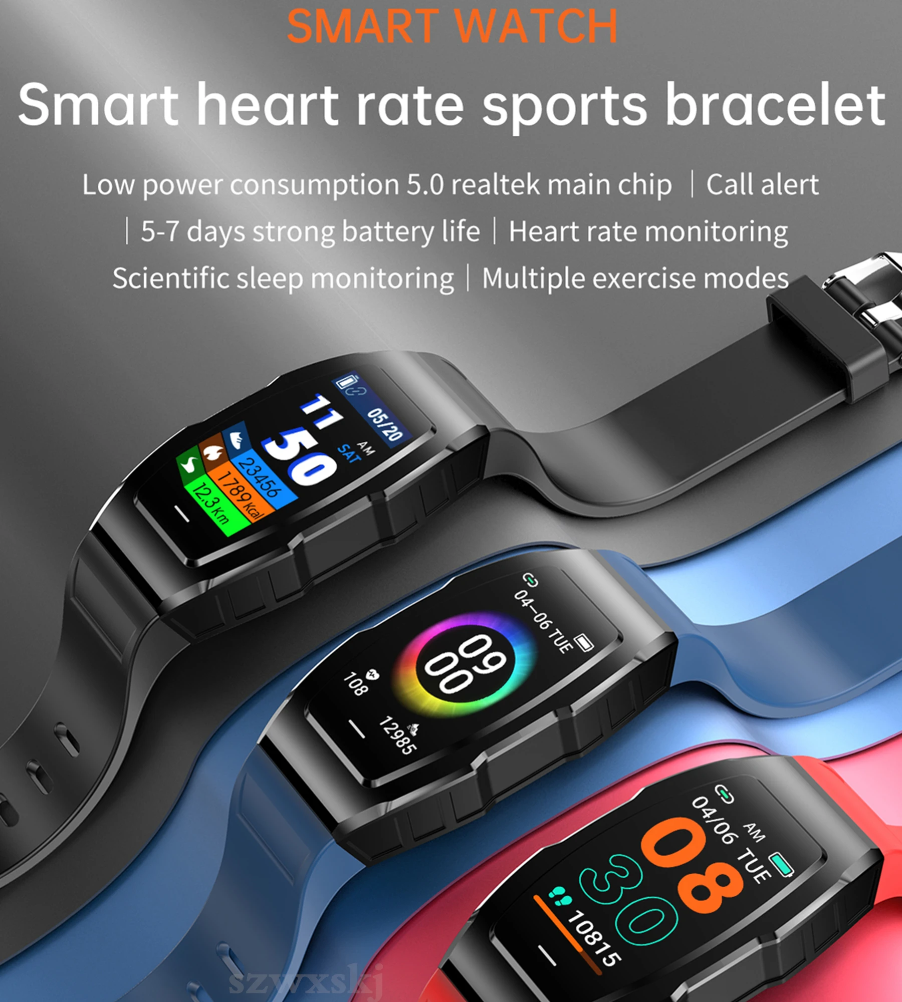 F18 Smart Watch For Men Women Bracelet IP68 Waterproof Heart Rate Blood Oxygen Temperature Monitoring for Android IOS Watches