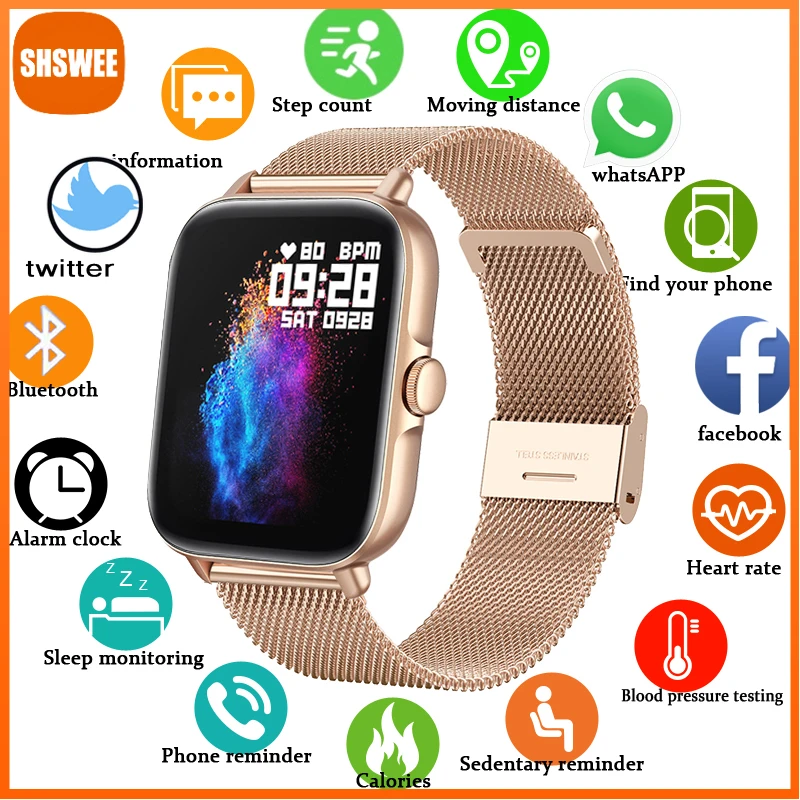 

Смарт-часы для мужчин и женщин, сенсорный экран, Bluetooth, функция звонков, фитнес-трекер, цветной экран, для Xiaomi Huawei