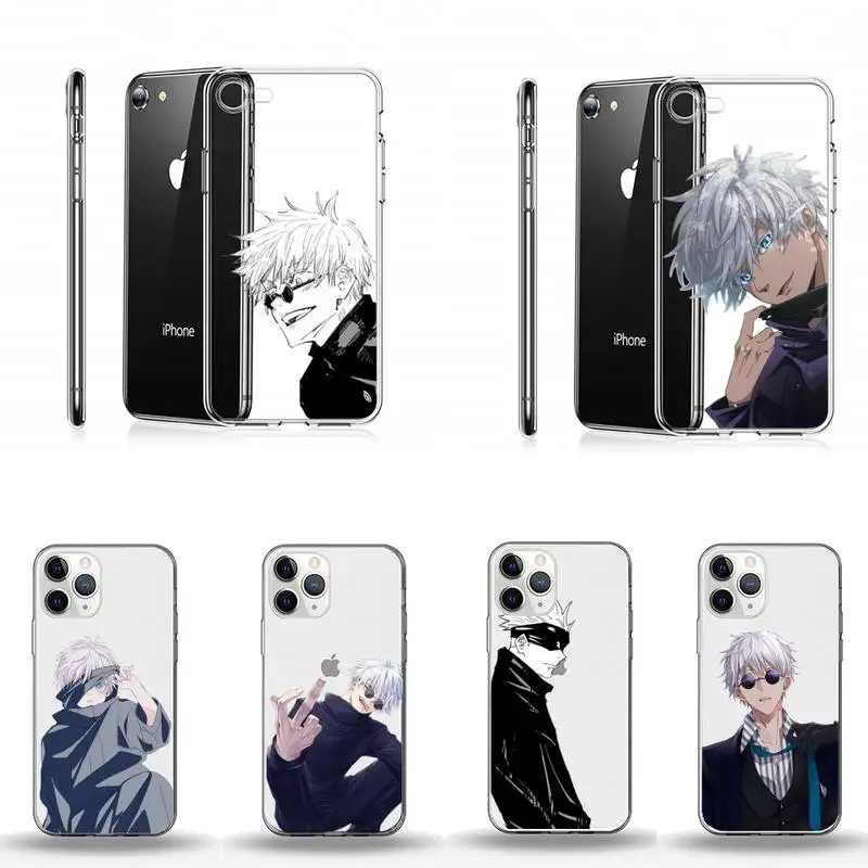 

Jujutsu Kaisen Gojo Satoru Anime Phone Case Transparent soft For iphone 12 11 13 7 8 6 s plus x xs xr pro max mini