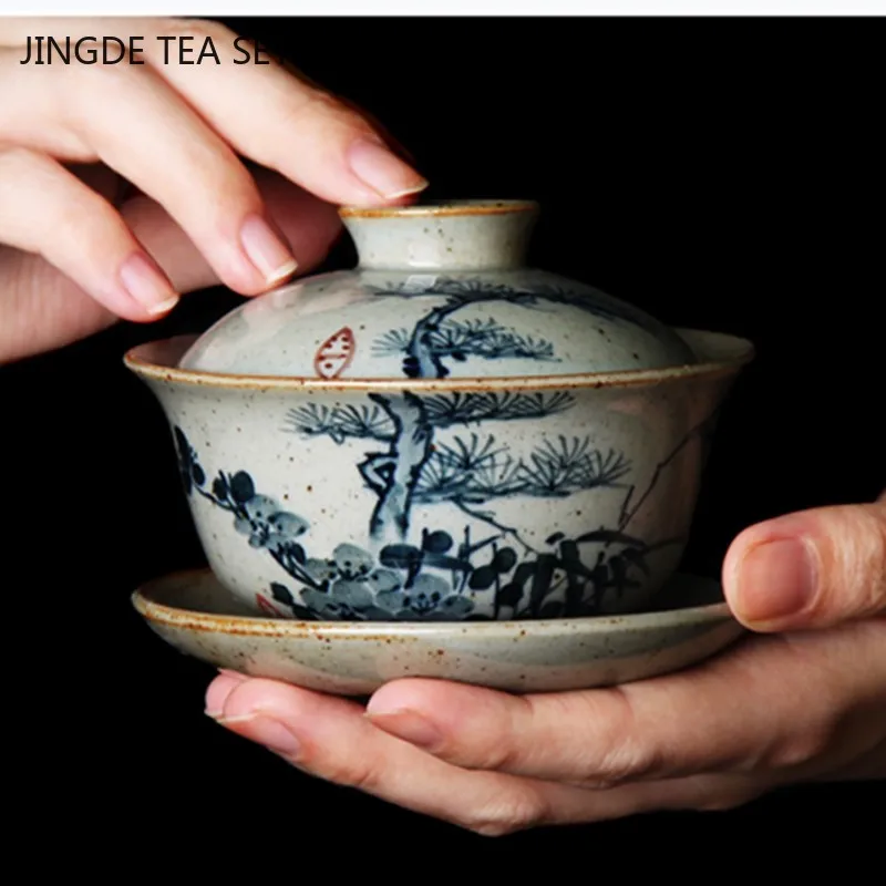 

Jingdezhen ручная роспись старинная чайная чаша высокое качество фотопортативный чайный набор аксессуары для традиционной чайной церемонии 110 ...