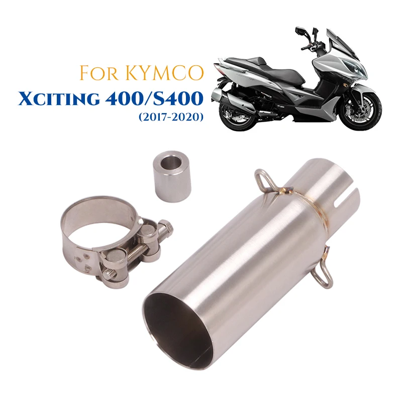 

For KYMCO Xciting 400 S400 2017-2020 Motorcycle Exhaust Header Pipe Stainless Steel Connect Link Tube Slip On 51mm Muffler