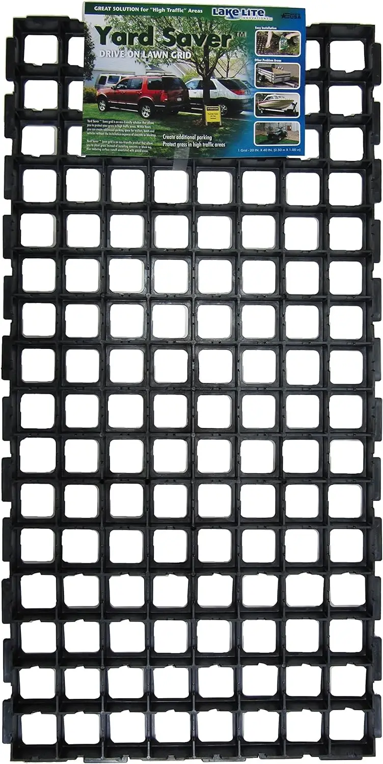 

Drive-On Lawn Grid, 38.5 x 19 x 1.25, Black (Pack of 5)