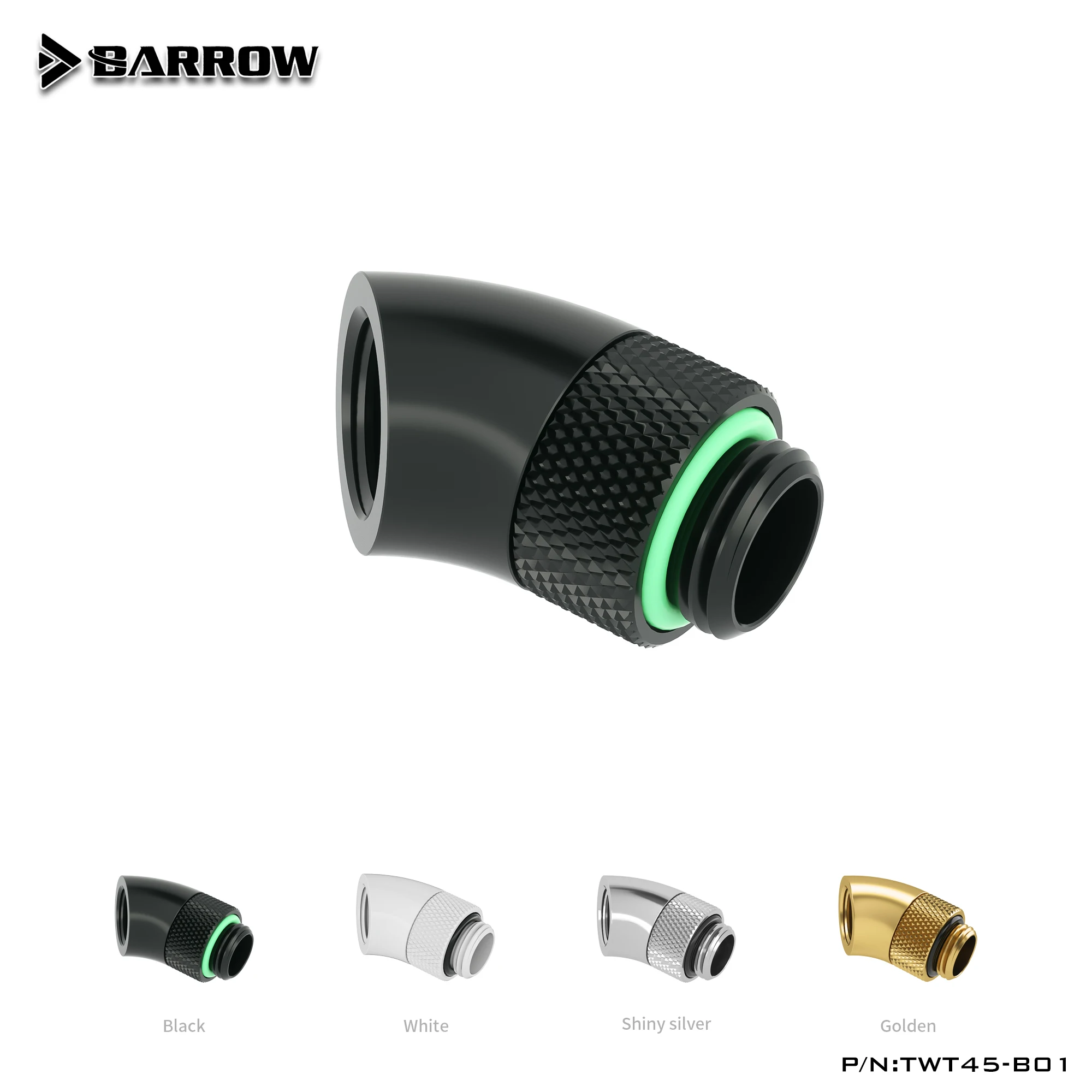 

BARROW Gold Black Silver G1/4'' thread 45 degree Rotary Fitting Adapter Rotating 45 degrees water cooling Adaptors TWT45-B01