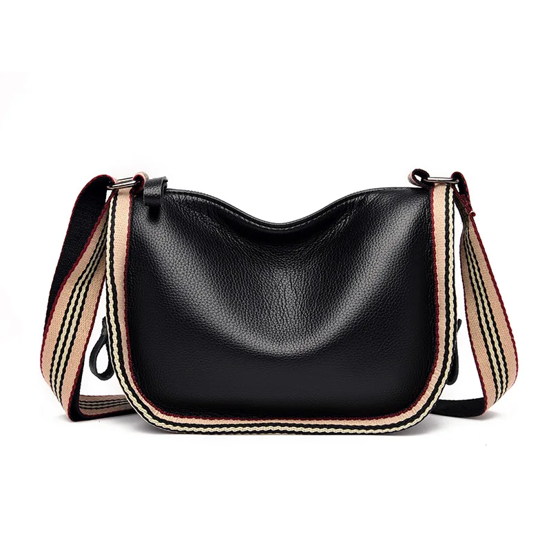 

New Small Fashion Women's Messenger Bag for Women Handbags Luxury Designer Shoulder Bag Female Wide Shoulder Strap Hobos Bag