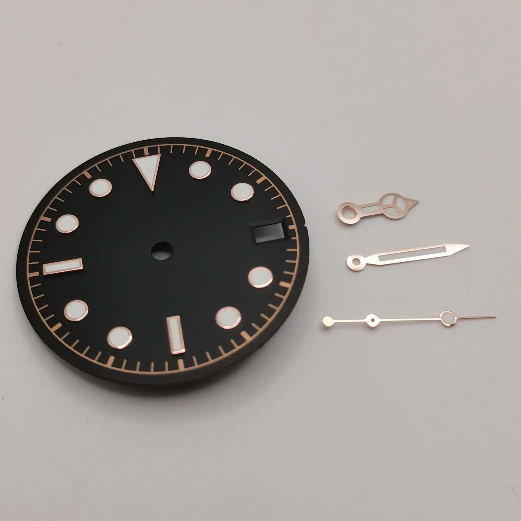 28.5MM Watch Dial Add Hands Fit NH35 Automatic Movement Green Luminous