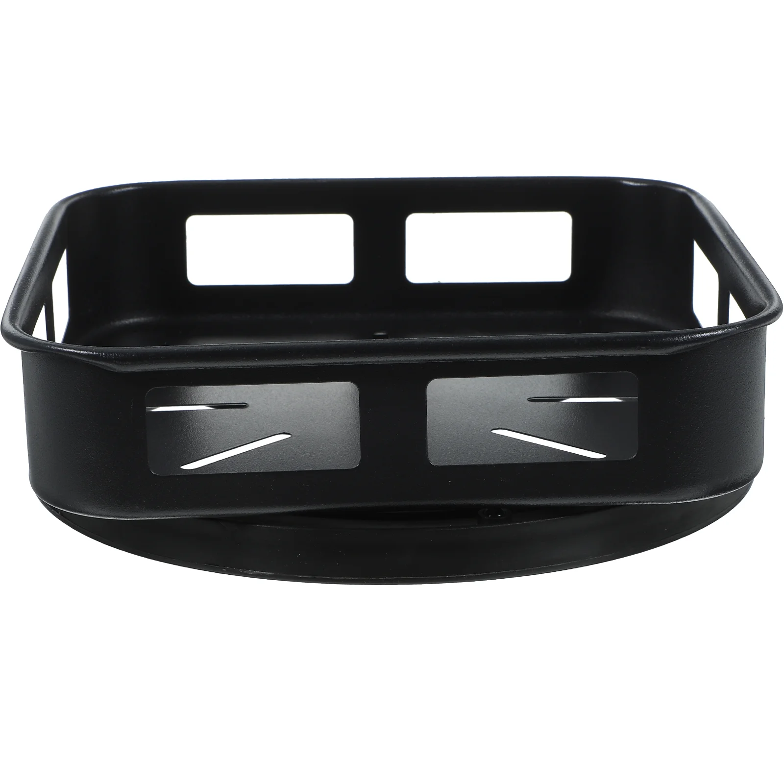 

Revolving Spice Rack Storage Container Rotatable Seasoning Holder Tray Square Shape Rotating Makeup Metal