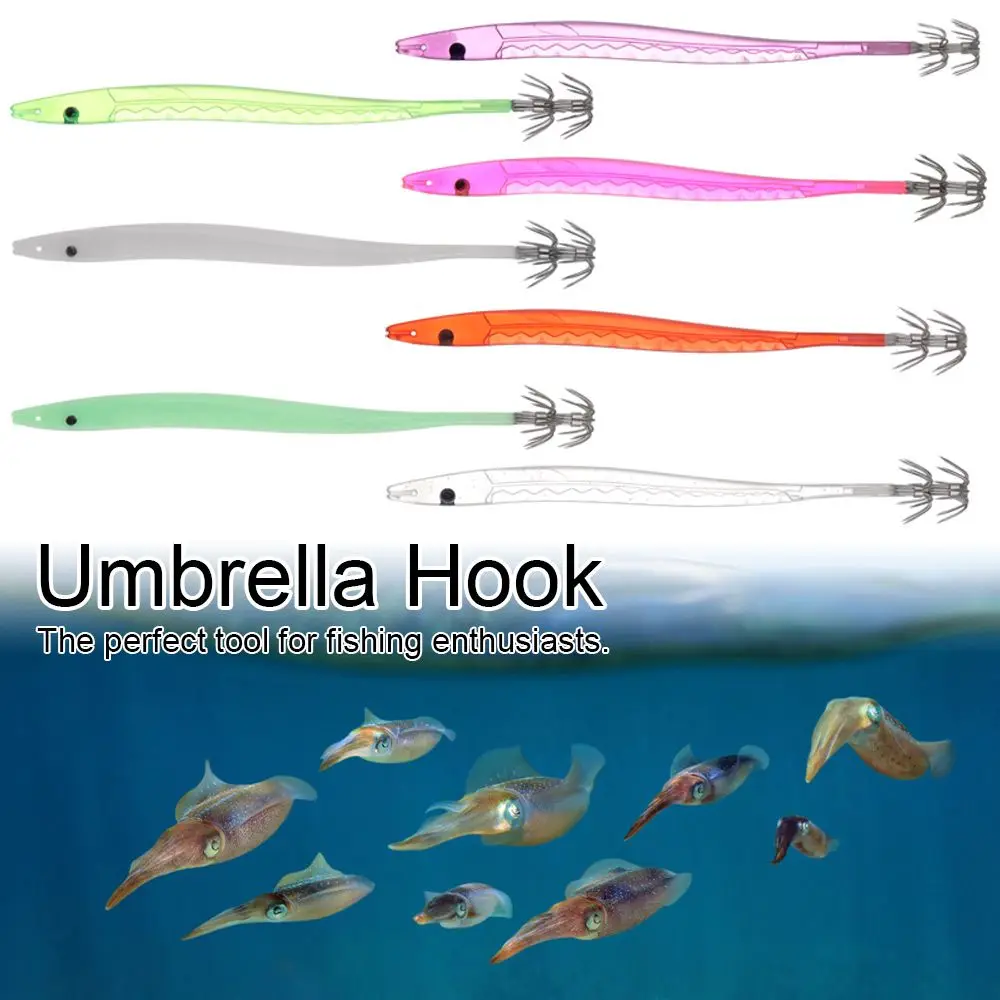 

1PC Luminous Umbrella Hook Squid Bait Jigs Fishing Octopus Cuttlefish Hook Artificial Bait Jigging Lure Fishing Tackle Accessory