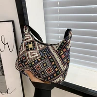 ethnic style retro handbag ethnic style canvas handbag woven yunnan style light fashion big cloth bag