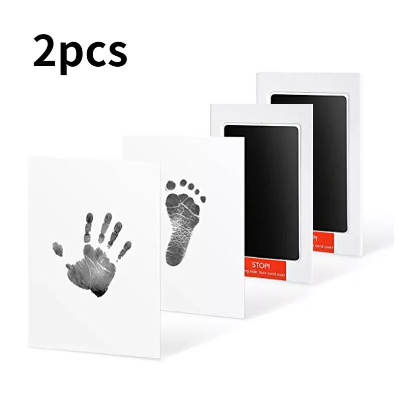 

2 Packs Baby Care Non-Toxic Baby Handprint Imprint Kit Baby Souvenirs Casting Newborn Footprint Ink Pad Infant Clay Toy Gifts