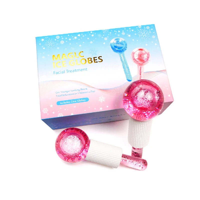 

New Multi-Color Face Ice Sticks Crystal Glass Wave Hot Cold Beauty Ball Facial Massage Skin Care SPA Tools