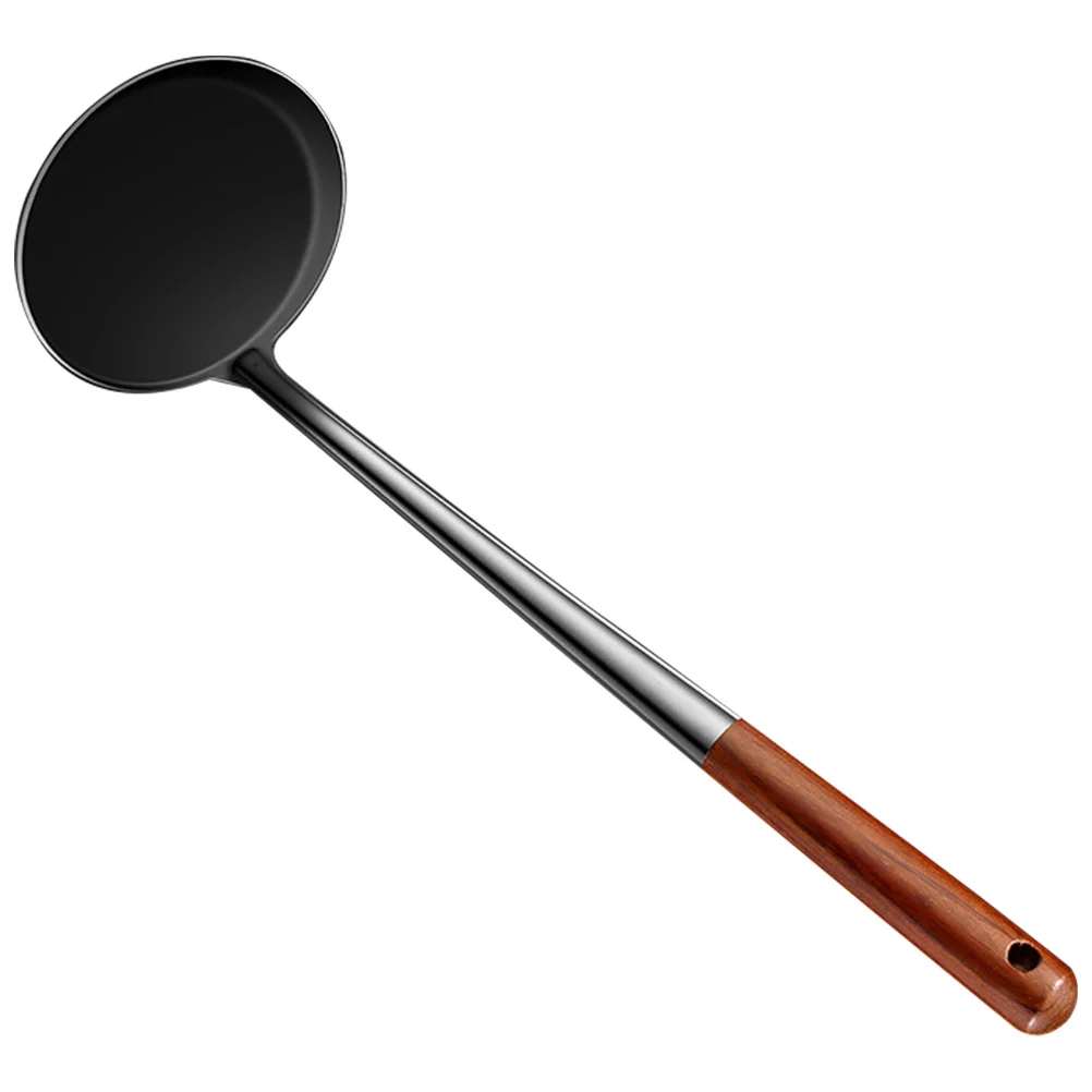 

Spoon Frying Fry Stainless Steel Pancake Kitchen Oil Ladle Handle Pastry Turner Maker Non Stick Pan Wooden Tool Scoop Deep Snack