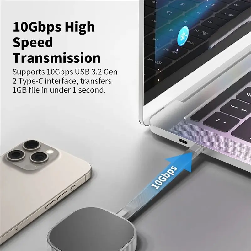 Фото 【СТАБИЛЬНОЕ КАЧЕСТВО】Магнитный корпус для SSD M.2 2230 Nvme с USB-C 3.2 Gen2 10Gbps, подставкой и быстрой зарядкой 100W PD для 15 Pro (не для других моделей) №5