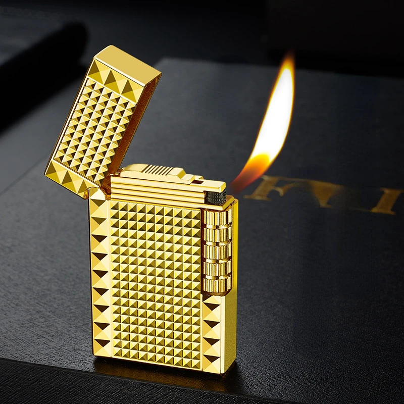 

Retro Langsheng Sideslip Grinding Wheel Lighter Butane Inflatable Oblique Fire Pipe Lighter Men's Smoking Small Tool Accessories
