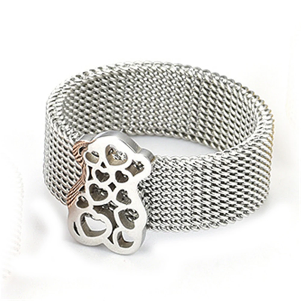 

Кольцо с медведем Золотое сердце острый 316L кольцо из нержавеющей стали крутое титановое ювелирное изделие для женщин мужчин свадебный пода...