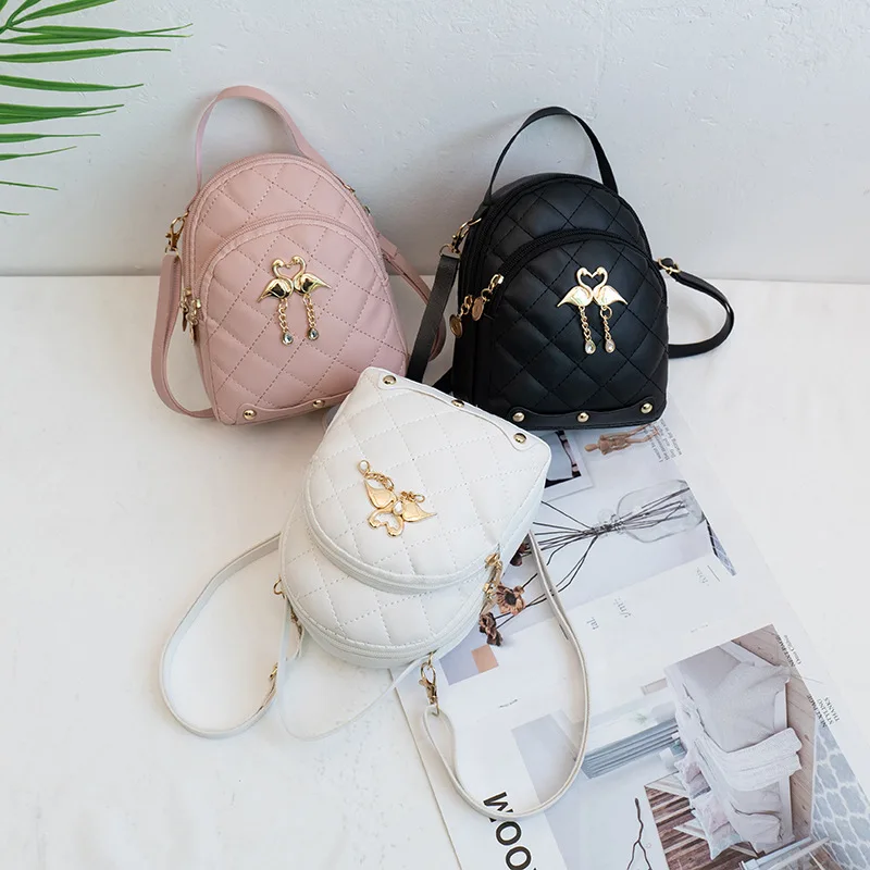 

Leather Cute Bags Ladies Purse Hanging Backpack Women For Swan Small Girls Backpack Satchel Embroidery Bookbag Mini