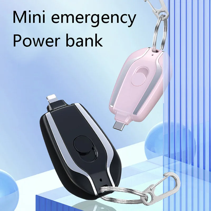 

1500mAh Mini Battery Pack Fast Charging Backup Power Bank For iPhone Android Portable Keychain Charger With Type-C Ultra-Compact