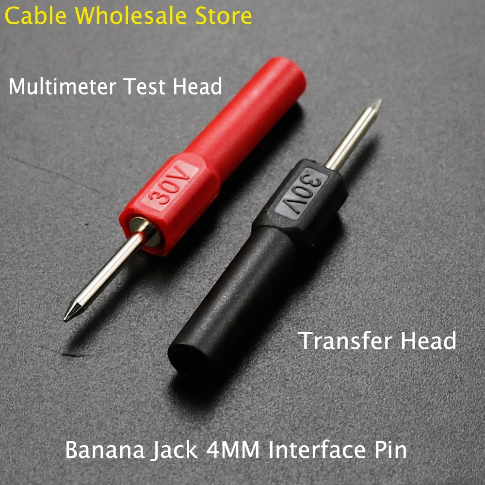 

Cable Wholesale Store 1Pcs Brass 4mm Interface Pin Banana Jack To 2mm Needle Tip Plug Transfer Head For Multimeter Testing Head