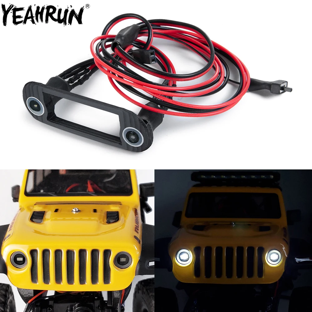 

YEAHRUN RC Crawler Front LED Light Headlight Bright Lamp For 1/24 Axial SCX24 AXI00005 AXI00002 Upgrade Parts