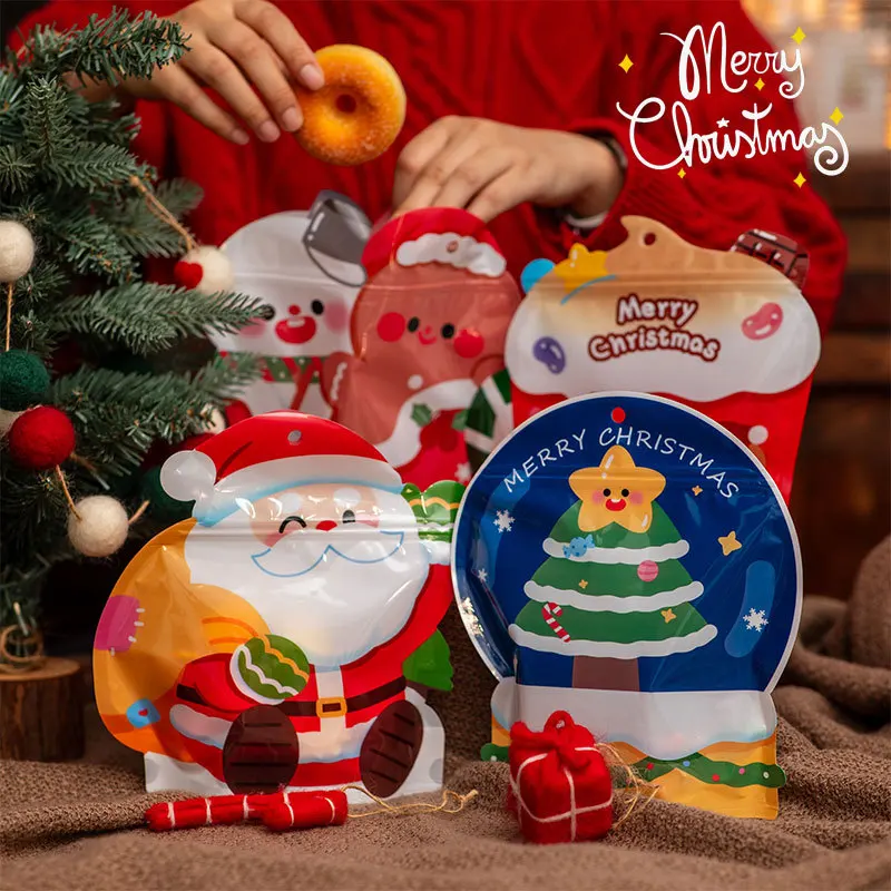 10 шт. мультяшный Санта-Клаус снеговик печенье закуски сумка для конфет