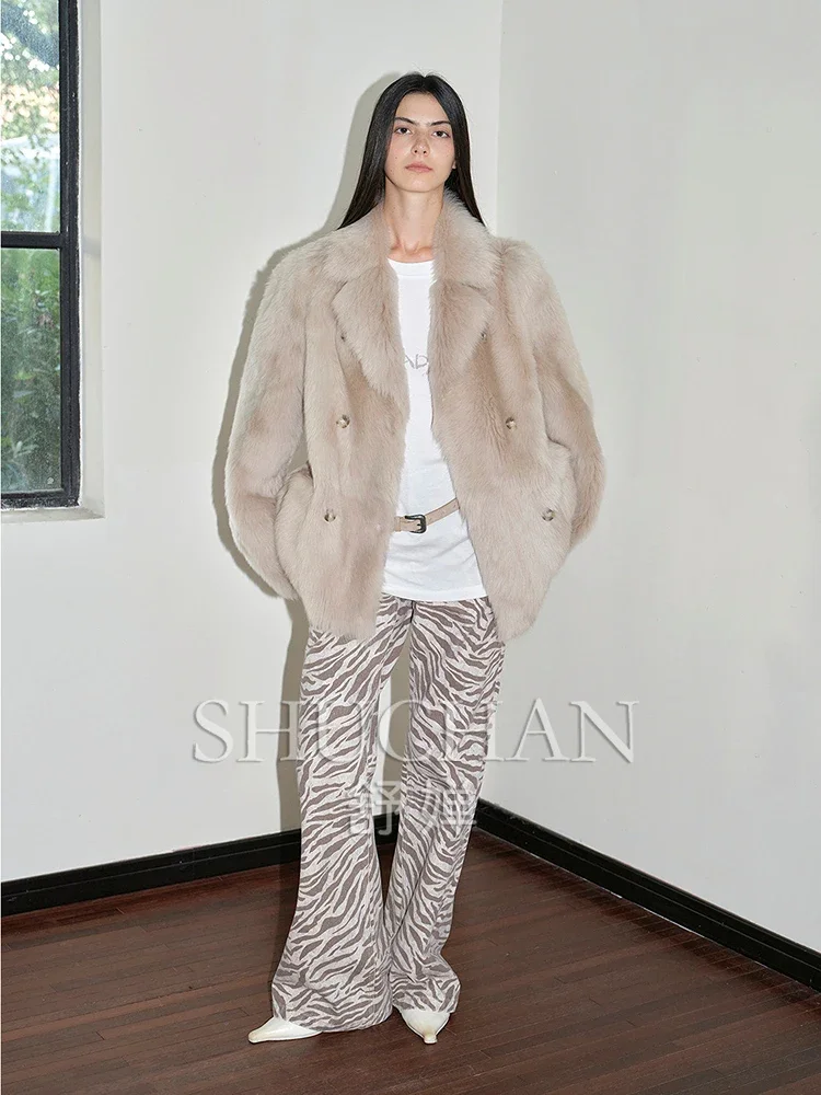 Мягкие и изящные теплые гладкие подходящие версии для лацканов женские зимние