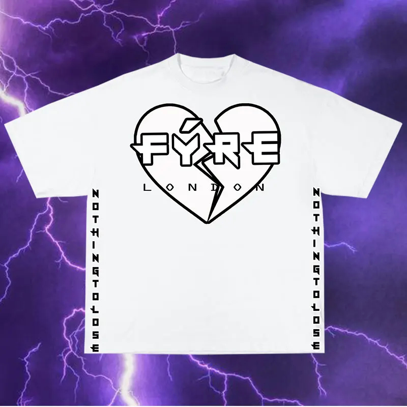 

Летняя 100% хлопковая футболка, модная повседневная свободная дышащая спортивная мужская футболка с буквенным принтом сердцебиения и коротким рукавом, с круглым вырезом