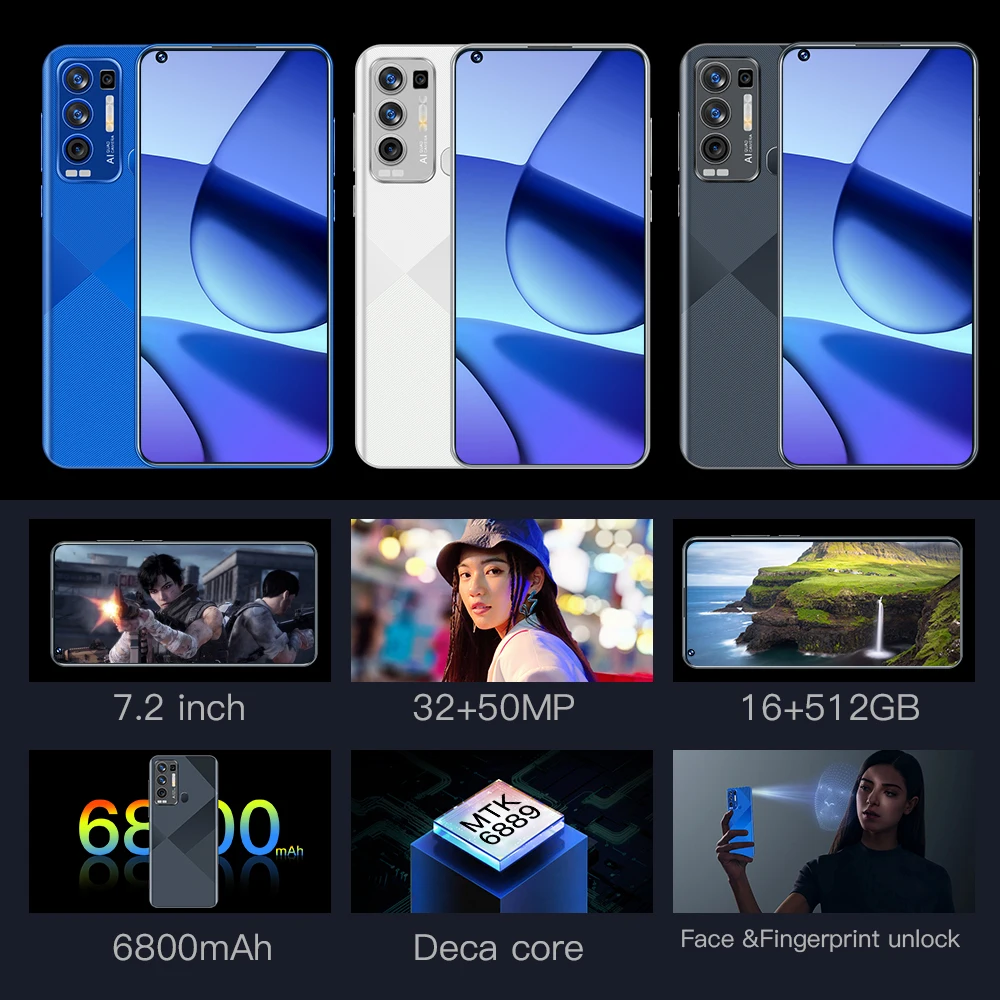 Фонарь оригинальный 16 ГБ + 512 дюйма 4G LTE Android OS 12 7 2 HD полный экран 2400*3200 |