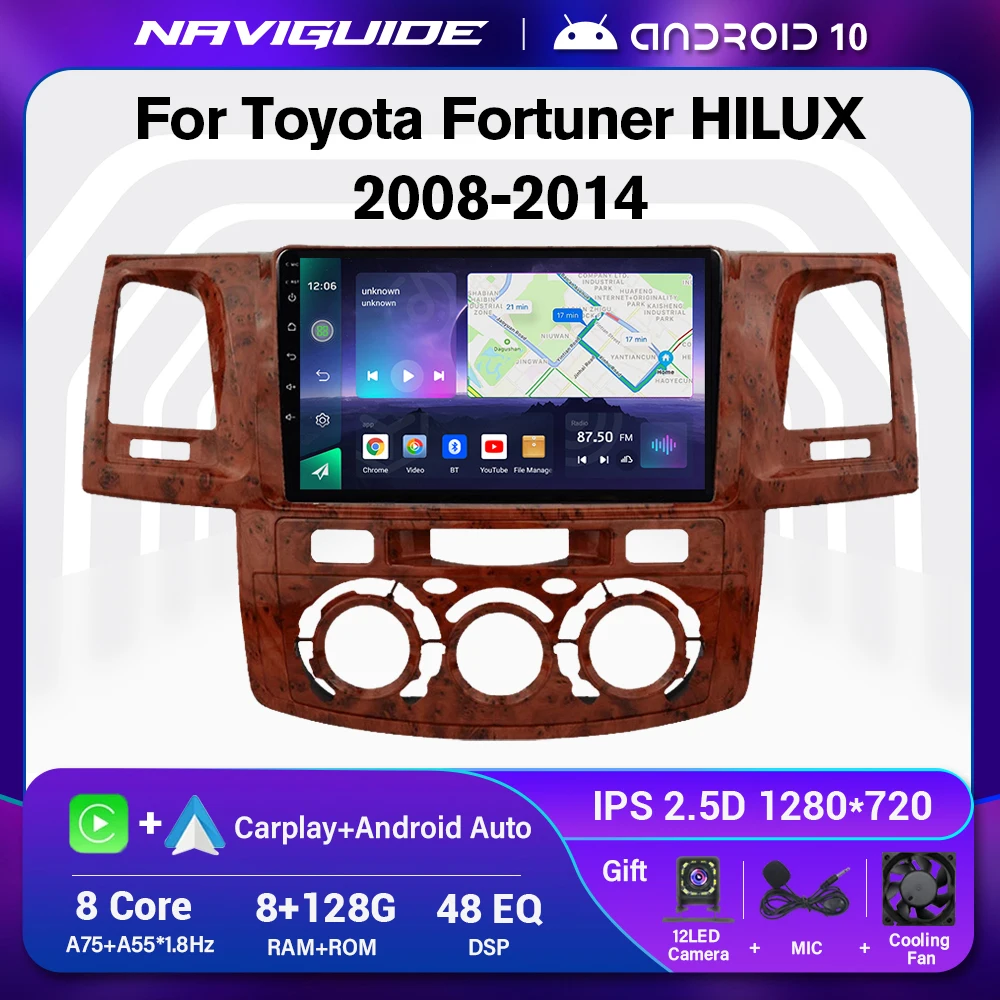 Автомагнитола для Toyota Fortuner Hilux 2008-2014 мультимедийный проигрыватель